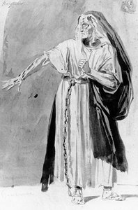 Návrh kostýmů pro film "Les Burgraves" od Victora Huga (1802-85), asi 1843 od Louis Boulanger