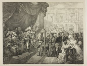 Recepce v adresáři, deska 29 z Politického a vojenského života Napoleona od Louis Boulanger