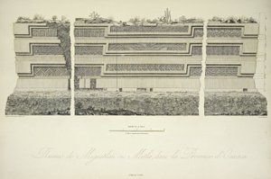 Ruiny Miguitlan nebo Mitla, v provincii Oaxaca, ilustrace z „Pohledy na Kordillery a památky domorodých národů Ameriky“ od Alexandra von Humboldta a Aime Bonpland