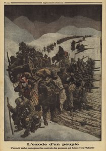 Exodus lidu: srbská armáda chránící kolonu rolníků prchajících do Albánie, první světová válka