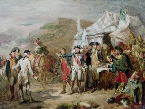 Náčrt pro bitvu o Yorktown, 1. až 17. října 1781, kolem roku 1836