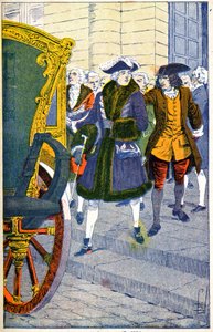 Damiens čekající na život Ludvíka XV od Louis Charles Bombled