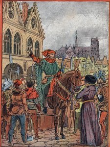 Etienne Marcel, prevot des marchands (1315-1358), který získal Maison des Pillars na Place de Greve v červenci 1357 (politik Etienne Marcel, probošt pařížských obchodníků koupil takzvaný Maison aux Pillars („Dům sloupů“). jménem t od Louis Charles Bombled