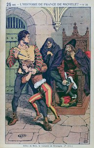 Gilles de Laval (1404-40) Lord of Rais, v „Populární historii Francie“ od J. Micheleta, kolem roku 1900 od Louis Charles Bombled