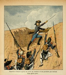 Ilustrace Bombled Louis (1862-1927) z knihy „Památník svaté Heleny“ od hraběte Emmanuela de Las Cases (1766-1842);: Bonaparte útočí v čele svých jednotek, Soukromá sbírka od Louis Charles Bombled