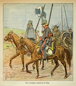 Ilustrace Bombled Louis (1862-1927) z knihy „Památník svaté Heleny“ od hraběte Emmanuela de Las Cases (1766-1842): The Cossacks of the Don, Private Collection od Louis Charles Bombled