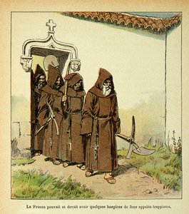 Ilustrace Bombled Louis (1862-1927) z knihy „The Memorial of Saint Helene“ od hraběte Emmanuela de Las Cases (1766-1842): Trappists, Private Collection od Louis Charles Bombled