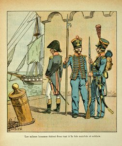 Ilustrace Bombled Louis (1862-1927) z knihy „Památník svaté Heleny“ od hraběte Emmanuela de Las Cases (1766-1842): francouzský námořník a voják, soukromá sbírka od Louis Charles Bombled