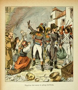 Ilustrace Bombled Louis (1862-1927) z knihy „Památník svaté Heleny“ od hraběte Emmanuela de Las Cases (1766-1842): Bonaparte přestává drancovat Řím, Soukromá sbírka od Louis Charles Bombled
