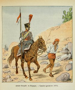 Ilustrace Bombardovaného Louise (1862-1927) z knihy „Památník svaté Heleny“ od hraběte Emmanuela de Las Cases (1766-1842): French Armee in Spain: Lancier četník 1811, soukromá sbírka od Louis Charles Bombled