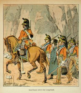 Ilustrace Bombardovaného Louise (1862-1927) z knihy „Památník svaté Heleny“ od hraběte Emmanuela de Las Cases (1766-1842): Las Cases arerete na příkaz Hudsona Lowea (1769-1844) Soukromá sbírka od Louis Charles Bombled