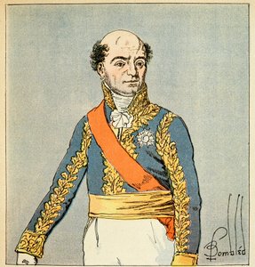 Ilustrace Bombardovaného Louise (1862-1927) z knihy „Památník svaté Heleny“ od hraběte Emmanuela de Las Cases (1766-1842): Portrét marechal Catherine Dominique de Perignon (1754-1818) Soukromá sbírka od Louis Charles Bombled