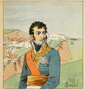 Ilustrace Bombardovaného Louise (1862-1927) z knihy „Památník svaté Heleny“ od hraběte Emmanuela de Las Cases (1766-1842): Portrét marechála Auguste Frederic Louis (Auguste-Frederic-Louis) od Viesse de Marmont ( 1774-1852), vévoda z Raguse, Pr od Louis Charles Bombled