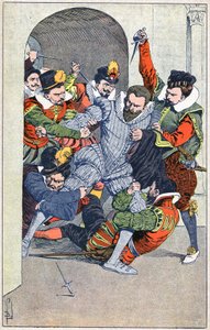 Vražda Henriho I., vévody z Guise, v Blois v roce 1588. od Louis Charles Bombled