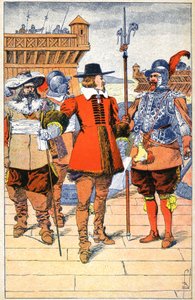 Richelieu v sídle La Rochelle od Louis Charles Bombled