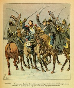 Východní Armee seržanta Eugena, známá jako Grenest, ilustrovaná Louisem Bombledem (1862-1927) (francouzsko-německá válka; kampaň 1870-1871): Během bitvy u Villersexelu byla bitevní loď Marlier z 5. pluku obklopena Prusy , podařilo se od Louis Charles Bombled
