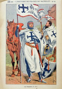 Templářští rytíři, ilustrace z „Histoire de France“ od Julese Micheleta (1798-1874) kolem roku 1900