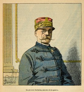Válka na Madagaskaru-neoficiální historie francouzských expedic 1885-1895 od Henri Galli dit Galllichet (1854-1922), ilustrovaný Louis Bombled (1862-1927): Portrét generála Emile Auguste Francois Zurlinden (1837-1929), ministr války, vojín C od Louis Charles Bombled