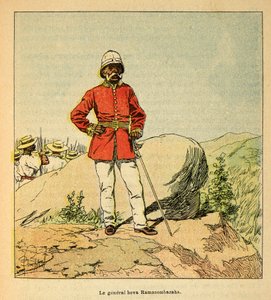 Válka na Madagaskaru - neoficiální historie francouzských expedic 1885-1895 od Henri Galli dit Galllichet (1854-1922), ilustrovaný Louis Bombled (1862-1927): Portrét generála Hova Ramasombazaha, soukromá sbírka od Louis Charles Bombled