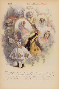 Francouzská móda: 1840 a 1850, Louis-Philippe (barevná litografie) od Louis Colas