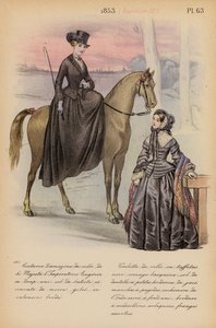 Francouzská móda: 1853, Napoleon III (barevná litografie) od Louis Colas