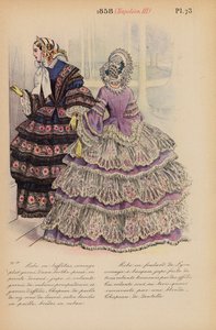 Francouzská móda: 1858, Napoleon III (kolorovaná rytina)