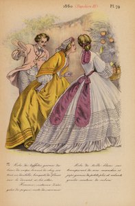 Francouzská móda: 1860, Napoleon III (barevná litografie) od Louis Colas