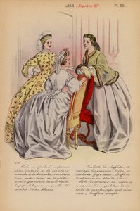Francouzská móda: 1863, Napoleon III (barevná litografie) od Louis Colas