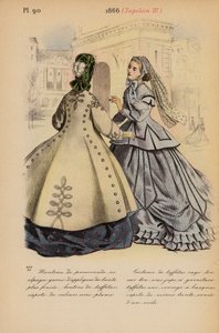 Francouzská móda: 1866, Napoleon III (barevná litografie)