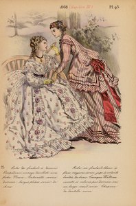 Francouzská móda: 1868, Napoleon III (barevná litografie) od Louis Colas