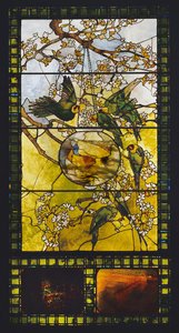 Parakeets and Gold Fish Bowl, c.1893 od Louis Comfort Tiffany