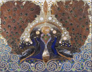 Paví mozaika ze vstupní haly domu Henryho O. Havemeyera v New Yorku od Louis Comfort Tiffany