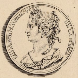 Portrét skladatelky Elisabeth Claude Jacquet de La Guerre 1665-1729.