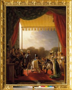 Ludvík XVIII., obklopený členy královské rodiny, navštívil balkon Tuileries, po návratu španělské armády, 2. prosince