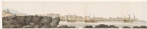 Pohled na přístav Catania Vue du Port de Catane (název na objektu) Voyage en Italy a Sicile et à Malte - 1778 (název série) od Louis Ducros