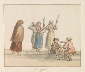 Tradiční kroje ostrova Gozo Kostým de Ghozo (název na objektu) Voyage en Italy a Sicile et à Malte - 1778 (název série) od Louis Ducros