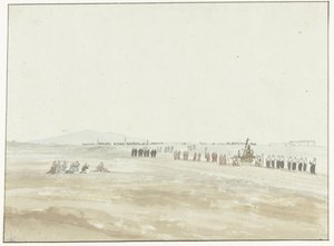 Processie in de omgeving van Cerignola Průvod odcházející z Cerignoly (název na objektu) Cesty po Itálii, Sicílii a Maltě - 1778 (název série) od Louis Ducros