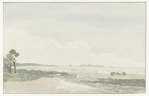 Vergezicht se setkal s městem Gallipoli Pohled do dálky na město Gallipoli (titul na objektu) Cesty po Itálii, Sicílii a Maltě - 1778 (název série) od Louis Ducros