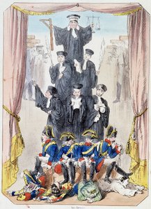 Litideurs navzdory nim - Litografie, převzato z Theater des marionnettes du jardin des Tuileries, text a kresba Louis Edmond Duranty (1833-1880), Paříž od Louis Edmond Duranty