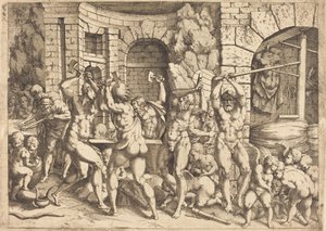 Forge of Vulcan od Louis Elle I after Francesco Primaticcio