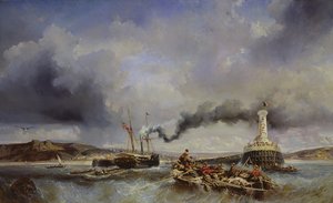 Pohled na přístav Boulogne od moře, 1843