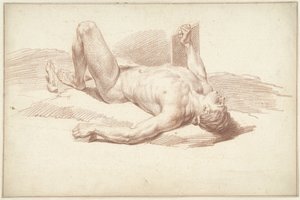 Mužský akt, ležící na zádech od Louis Fabritius Dubourg