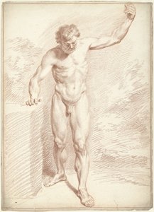 Mužský akt, stojící, levá paže zvednutá od Louis Fabritius Dubourg