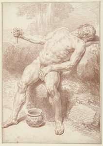Mužský akt, sedící, ležící od Louis Fabritius Dubourg
