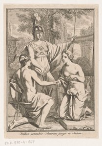 Minerva znovu spojuje Merkura a personifikaci přírody od Louis Fabritius Dubourg