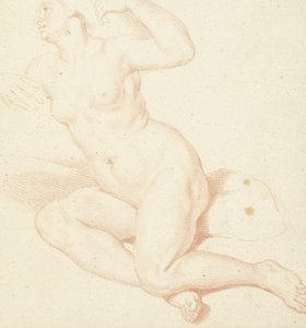 Studie sedícího ženského aktu od Louis Fabritius Dubourg