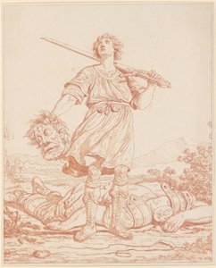 David jako vítěz nad obrem Goliášem od Louis Felix de la Rue