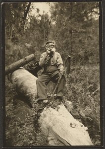 [Fleckenstein on a Log] od Louis Fleckenstein