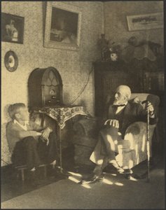 [Muž a chlapec sedící ve studovně] od Louis Fleckenstein