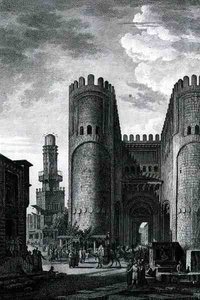Bab El-Futuh (Vítězná brána), rytina Pierra Nicolase Ransonetta (1745-1810) ze III. dílu "Voyage Pittoresque", vydaného nakladatelstvím Letronne v Paříži. od Louis Francois (after) Cassas